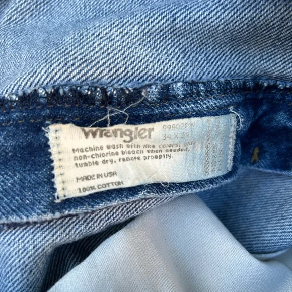 Vintage 1990s Wrangler Jeans 990 USA Made Faded Blue Denim 32x32 - Picture 7 of 7